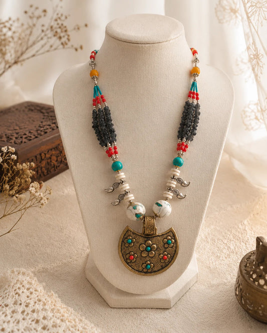 Ethnic Pendant Necklace — second view