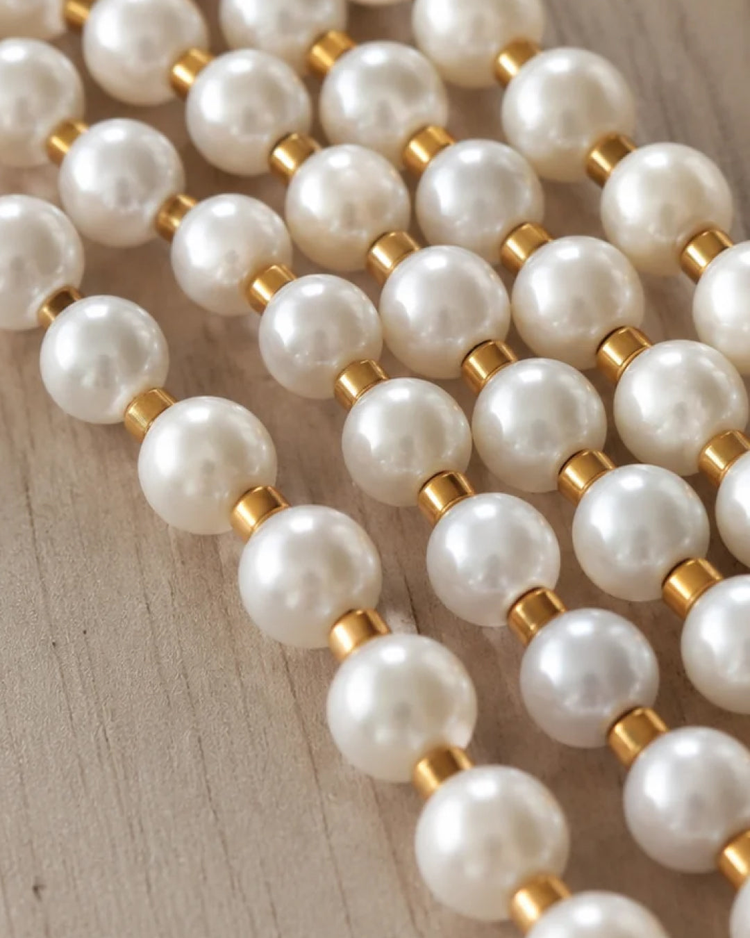 Layered Pearl Necklace — second view