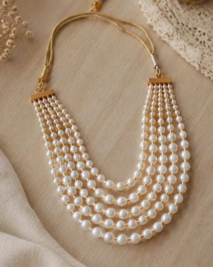 Layered Pearl Necklace — third view