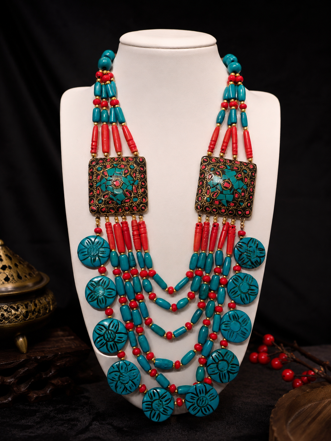 Tarquise layerd necklace