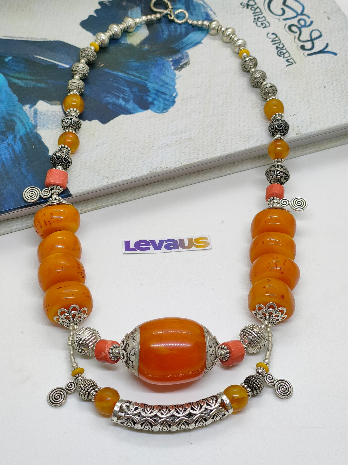 Amber stone necklace