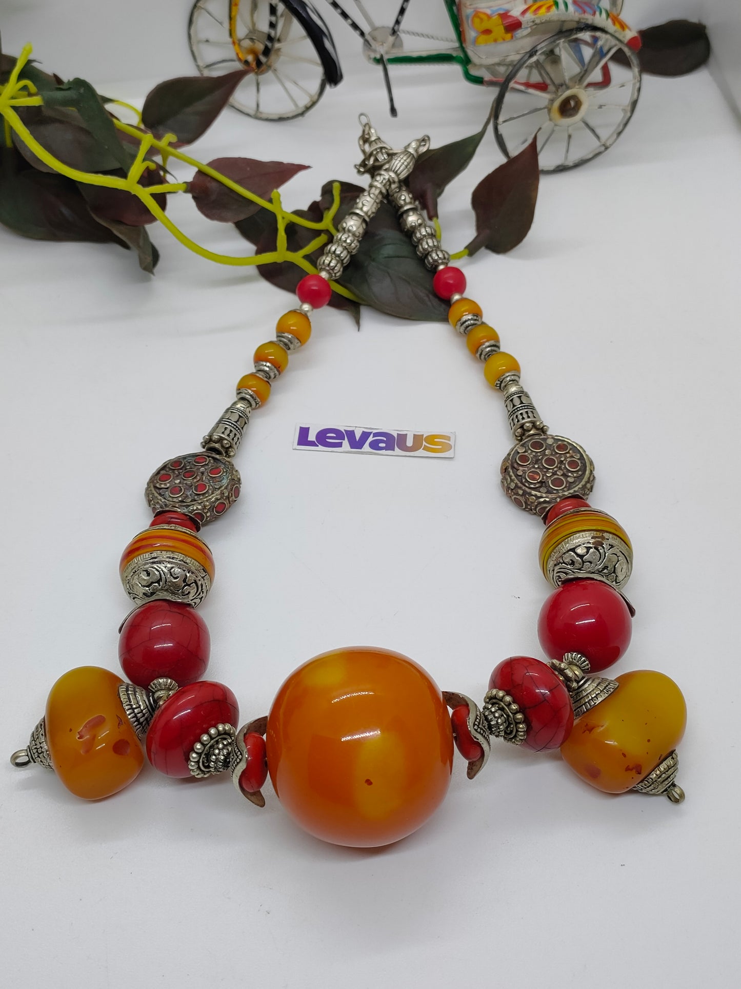 Amber stone necklace