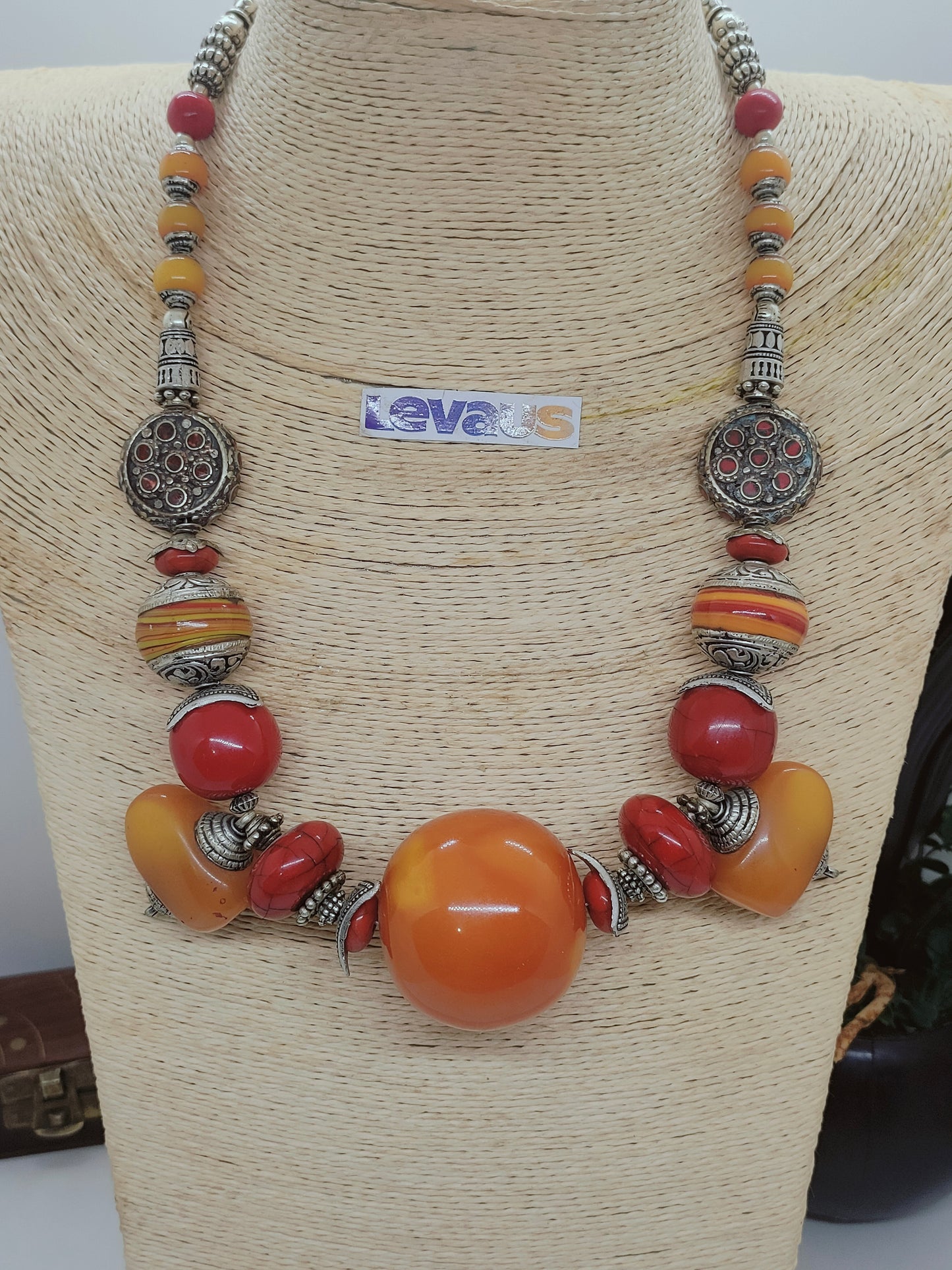 Amber stone necklace