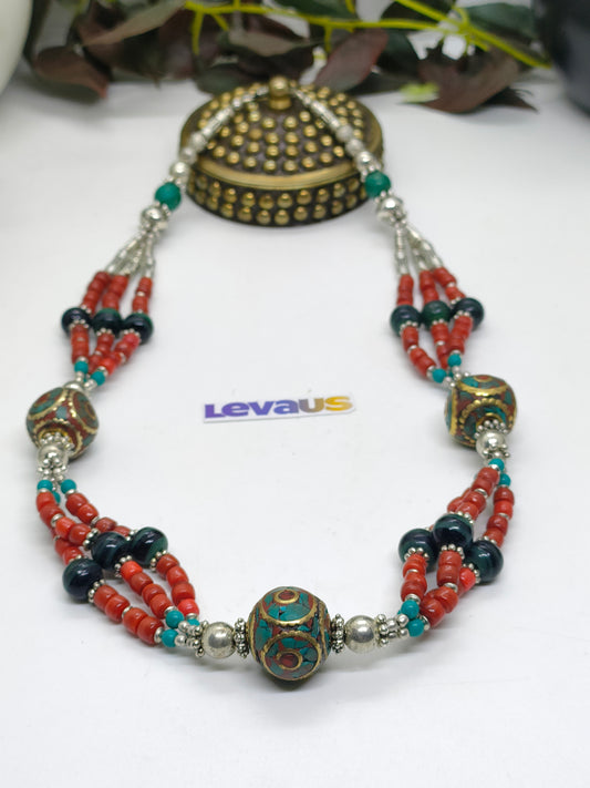 Tibet metal and stone necklace