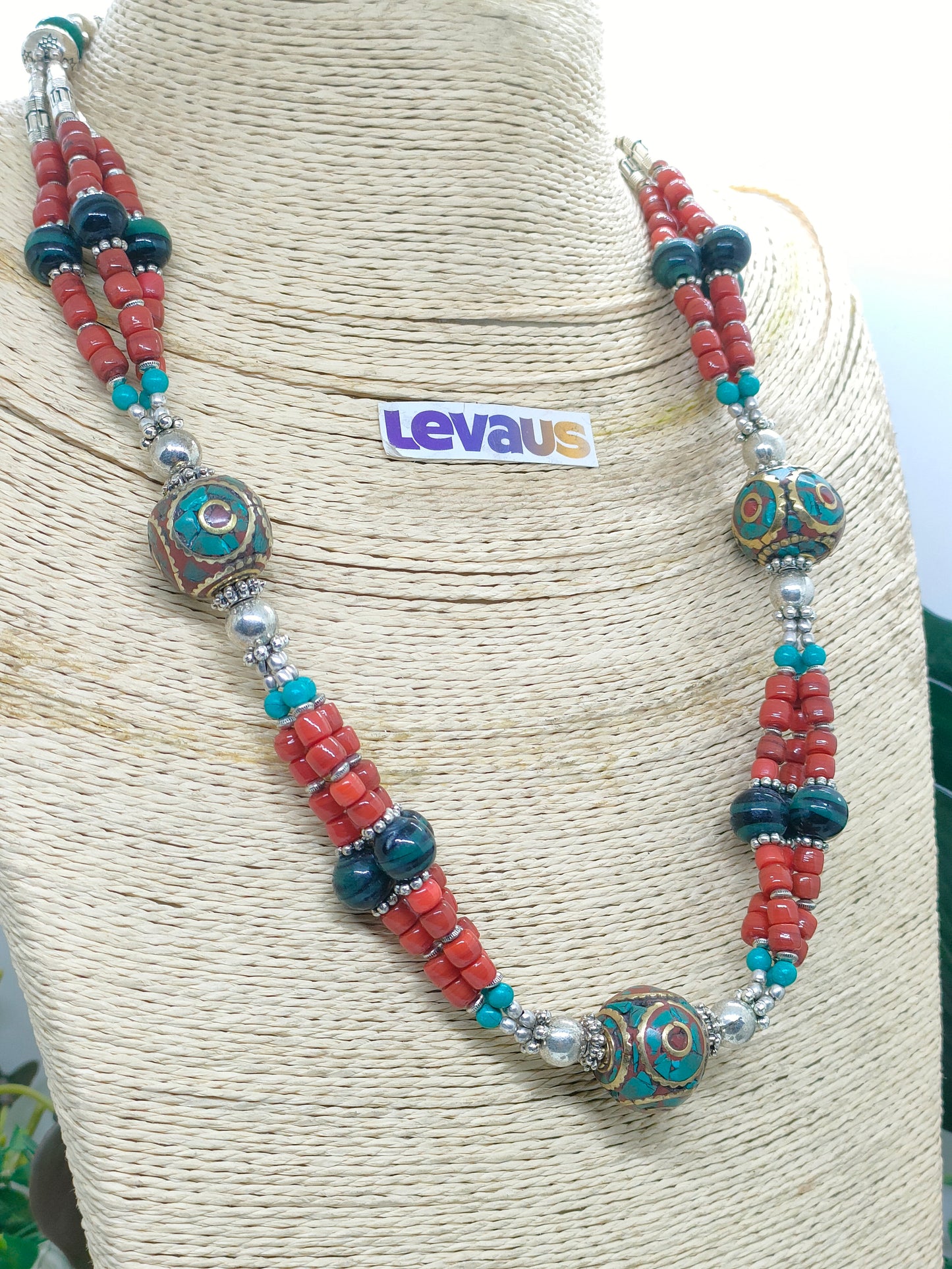 Tibet metal and stone necklace