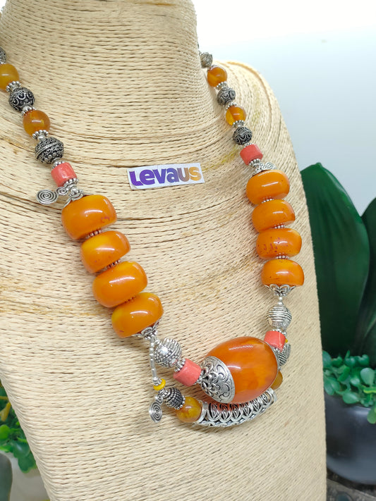 Amber stone necklace