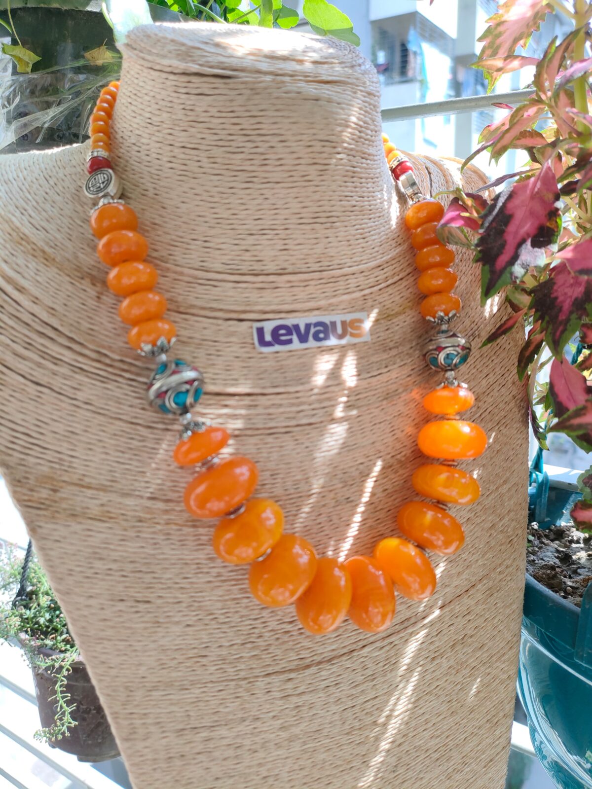 Amber & Tibetan Stone Necklace