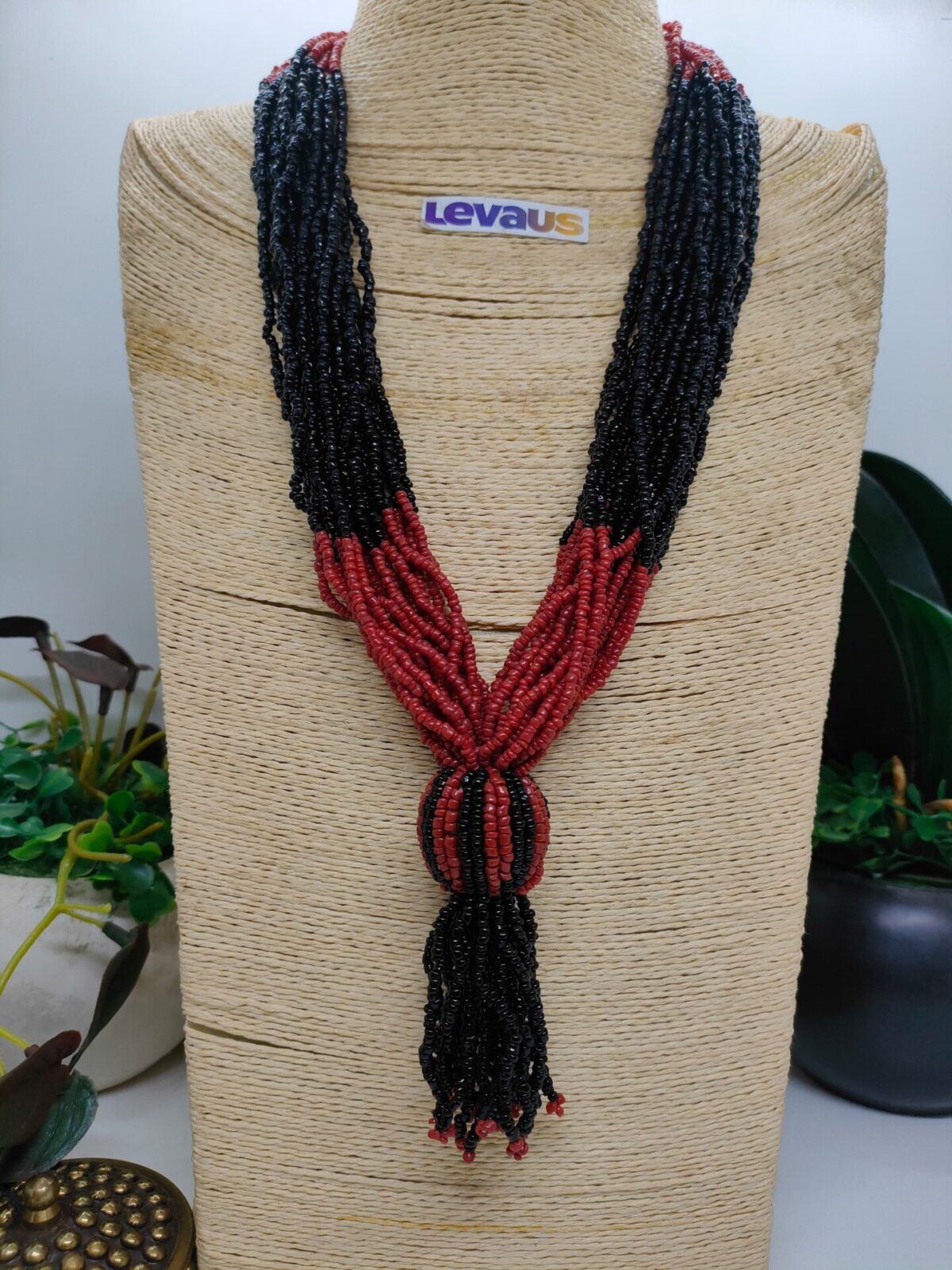 Nepali Beads Red & Black Necklace